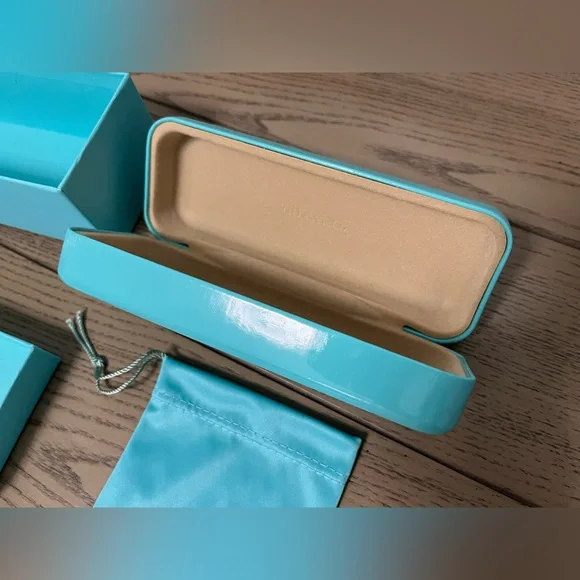 Tiffany & Co. Glasses Case with Soft Cloth Bag & Box - Picture 3 of 9